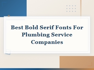 Best Bold Serif Fonts for Plumbing Service Company Logos
